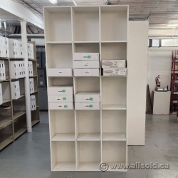 White Cube Cabinet Case Shelving, No Doors, Full Height 96"